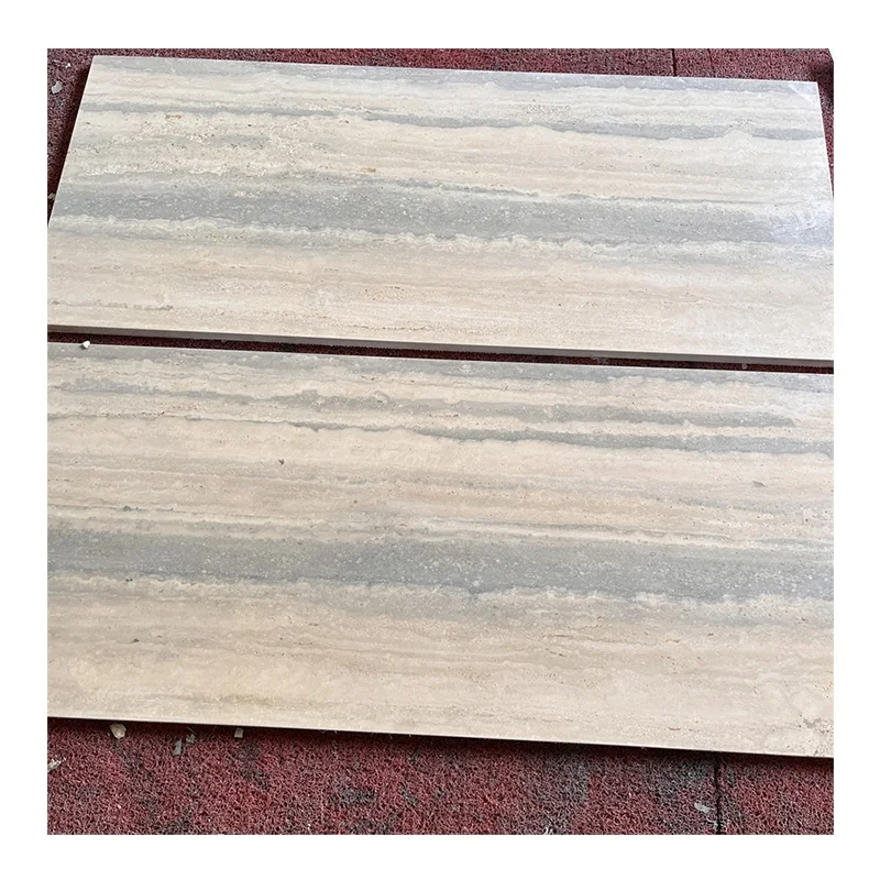 Factory Price Customer Size Silver Grey Travertine Tiles for Wall Decor High Quality Silver Grey Travertine