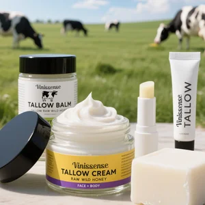 Private Label Whipped Beef Tallow Honey Balm HALAL Face Body Cream Natural Sensitive Skin 100% Grass Fed Beef Tallow Moisturizer