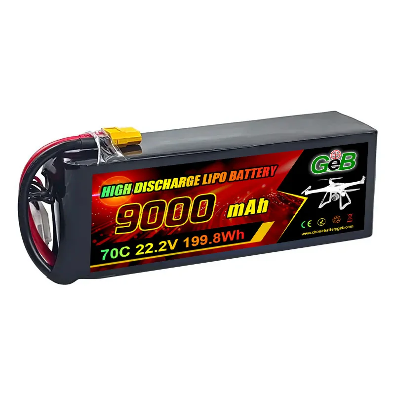 GEB แบตเตอรี่ Lipo 22.2V 44.4V 4500mah 8000mah 9000mAh 10000mah สำหรับโดรน ของเล่น UAV