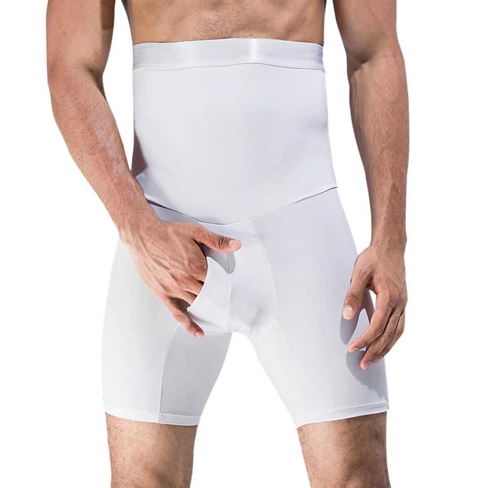 YEAQING Mens Shapewear Tummy Control Shorts High Waist Slimming Underwear Body Shaper Seamless Belly Girdle Boxer Briefs 