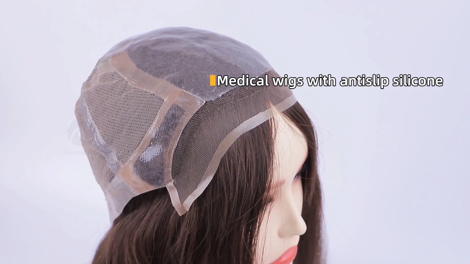 Antislip Soft Silicone Base Cap Medical Wig For Woman 18" Chinese
