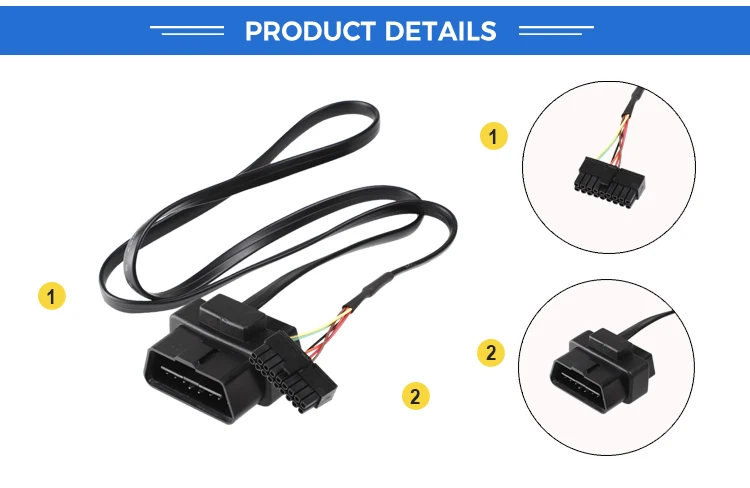 female to molex 18pin housing obd obd216pin t flat cable for obd2 fault code reading-3