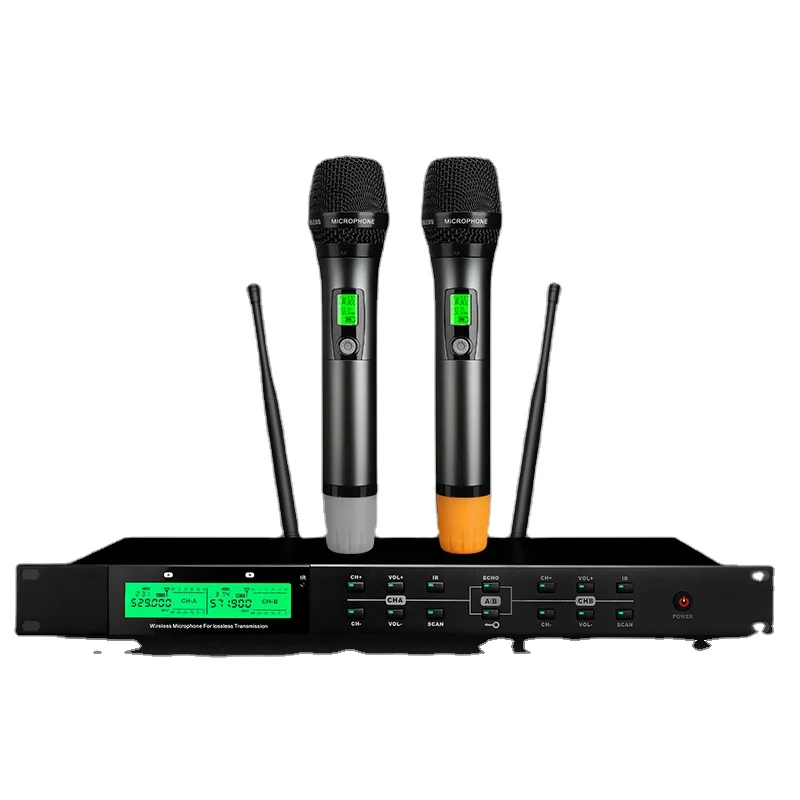 AMACEX professional UHF induction microphone one for two KTV family