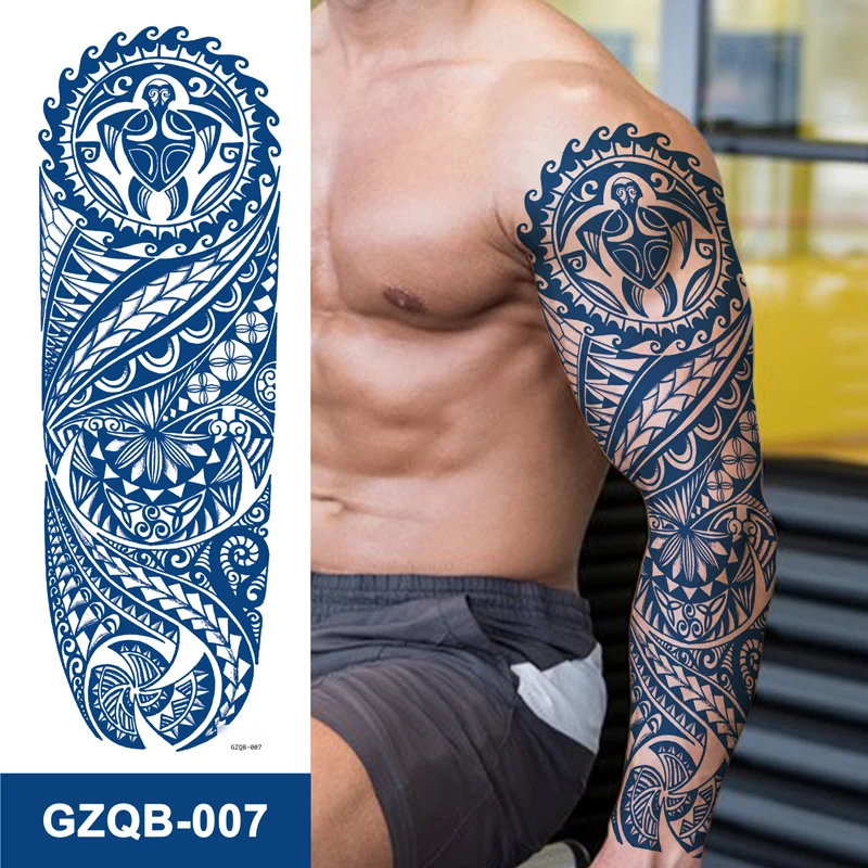 Hot Selling Adult Full Arm Semi Permanent Juice Similar Real Temporary Rich Style Water Transfer Tattoo Stickers