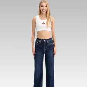 2026 Women's Classic Cotton Jeans Long Straight Legs Washed Technique Mid Waist Loose Fit Winter Spring Autumn Breathable Solid