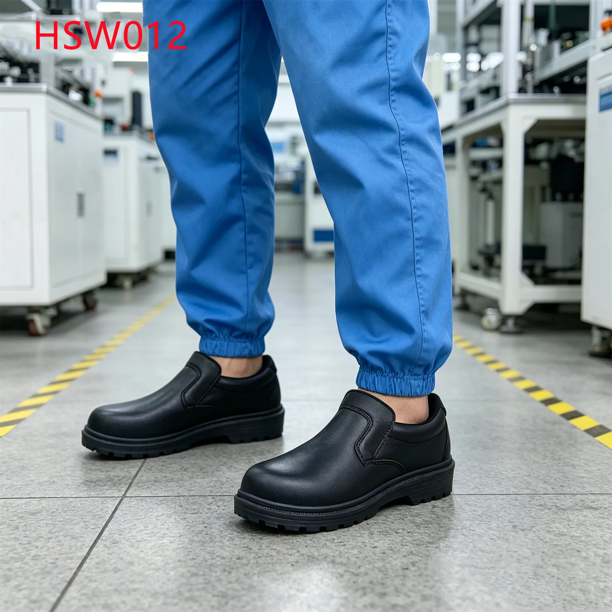 LXG,Beverage Production Steel Toe Cap Insert Black/white Work Clogs Anti-Fatigue Outsole Safety Shoes in Hospital HSW012