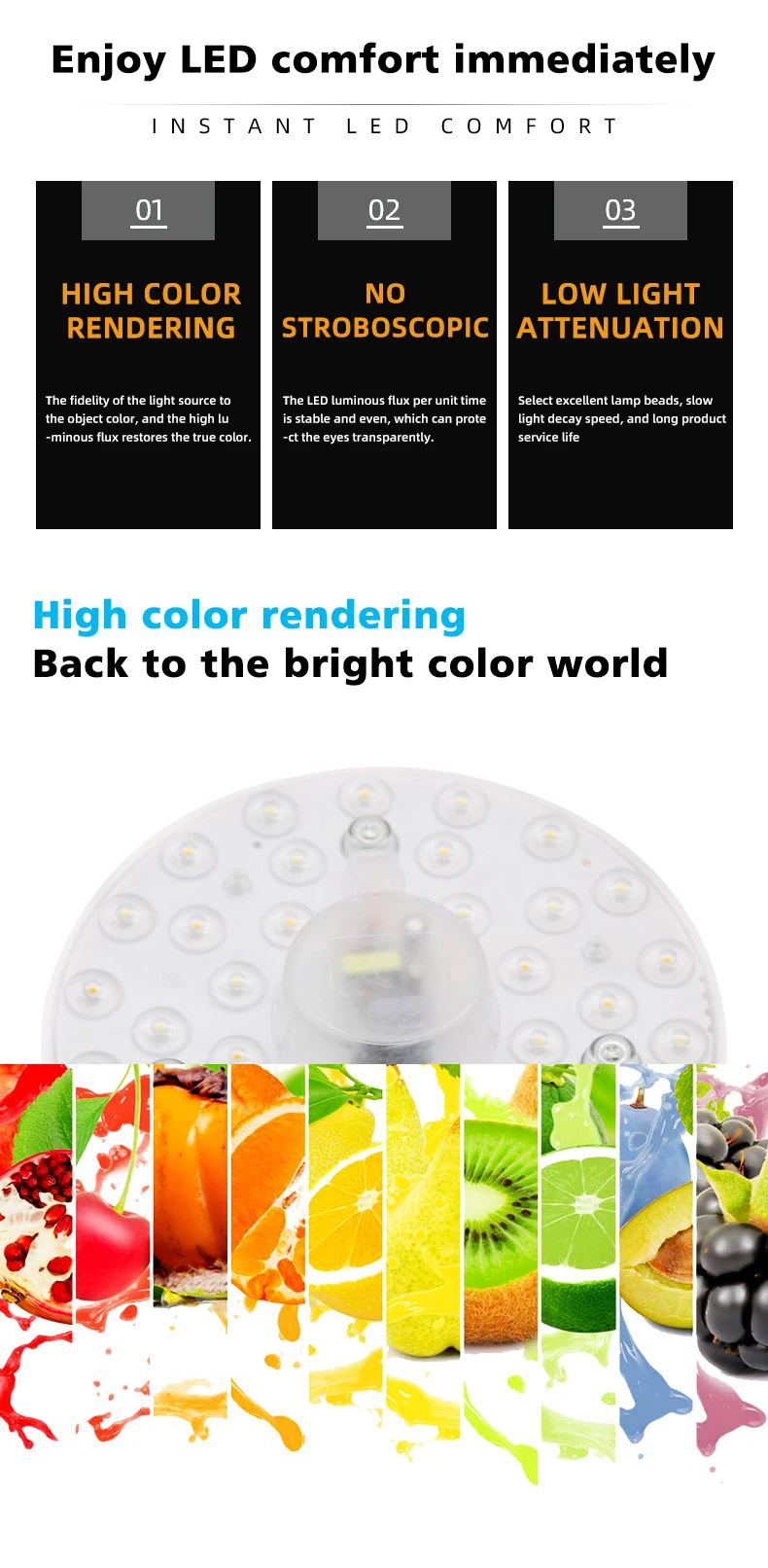 Wholesale Hot Sale Ceiling Light Source Tricolor Warm Round Led Module ...