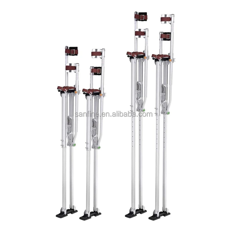 Durable Aluminum Drywall Stilts Height Adjustable 48 To 64 Inch Lifts