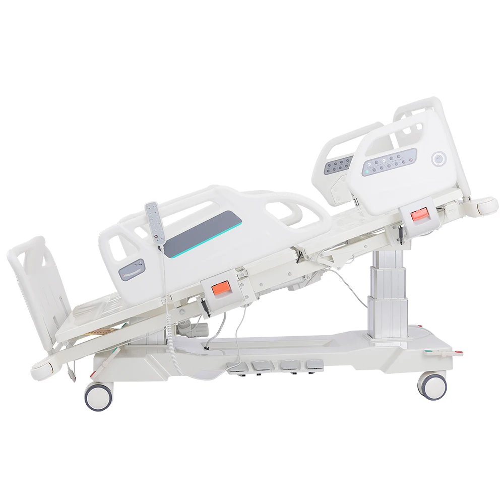 Hospital Electric ICU Bed Side Rails-Five Motor Adjustable Stainless Steel Medical Bed for Critical Care Pressure Relief 3