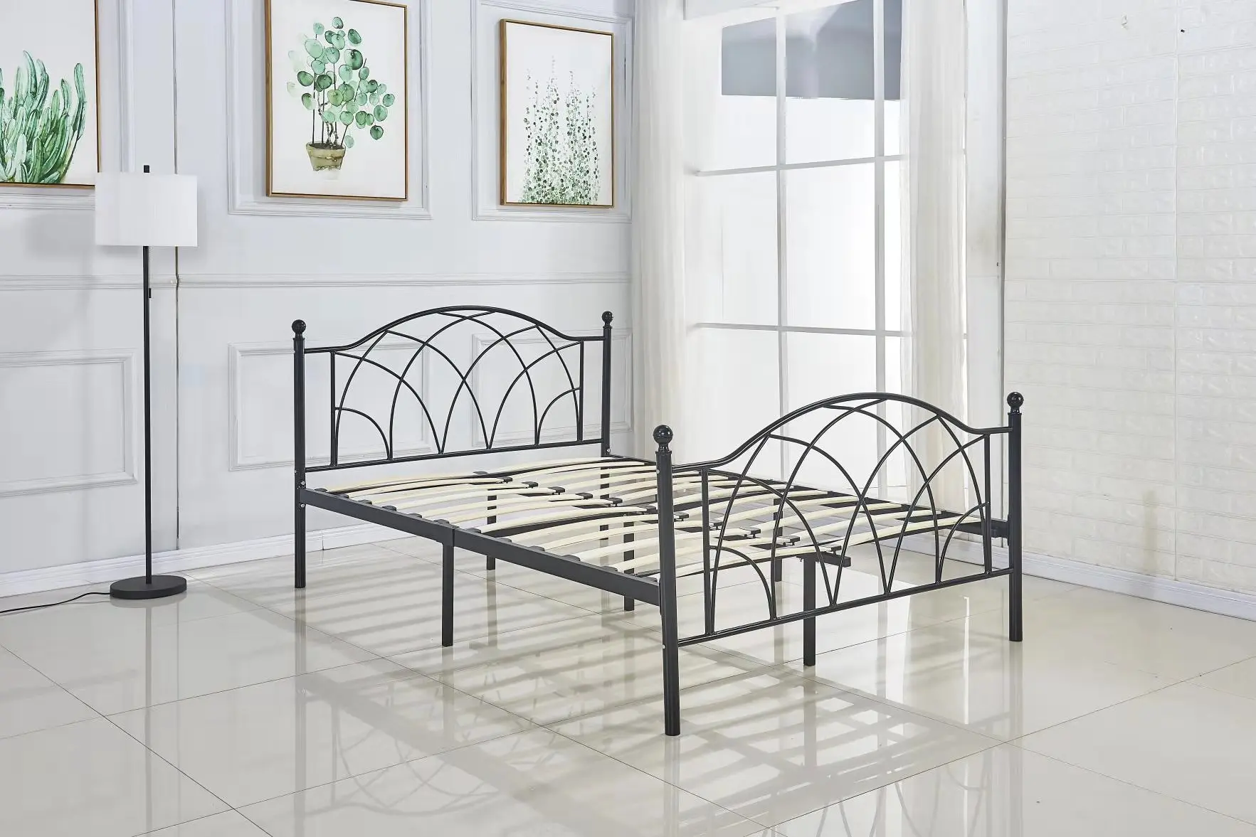 Adjust Metal Bed Frame with Headboard & Footboard Brackets Twin /Full/ Queen King