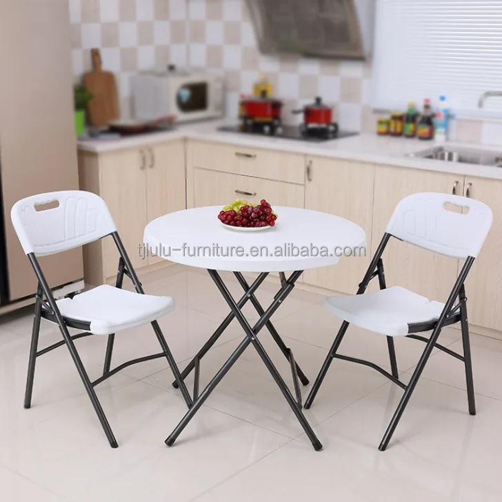 Outdoor Weeding White Plastic Folding Tables And Chairs For Garden