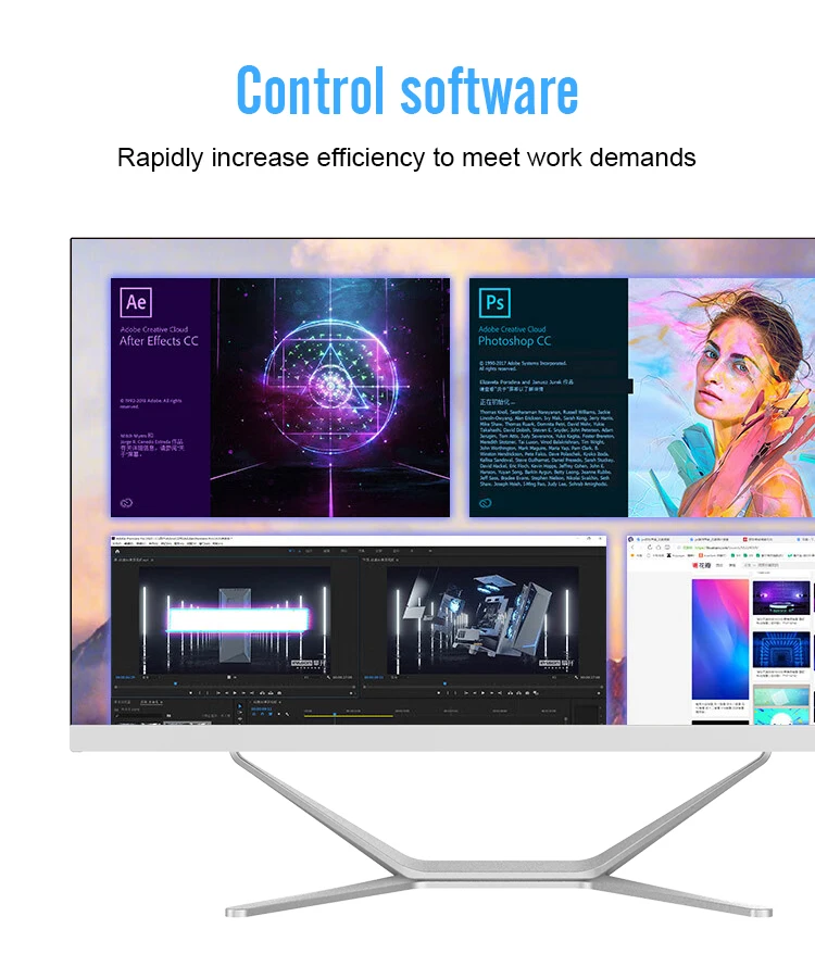 Desktop Computer All in One Pc 23.8 Inch Pc All-In-One Desktop Computer I3 I5 I7 Ssd 4K Desktop Pc All in One