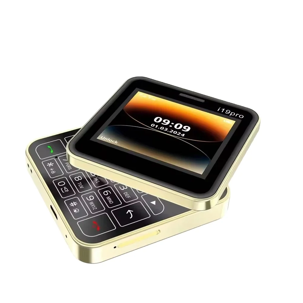 2024年新作 i19 Pro スクエアスライドボタン ミニ携帯電話 2.4インチ