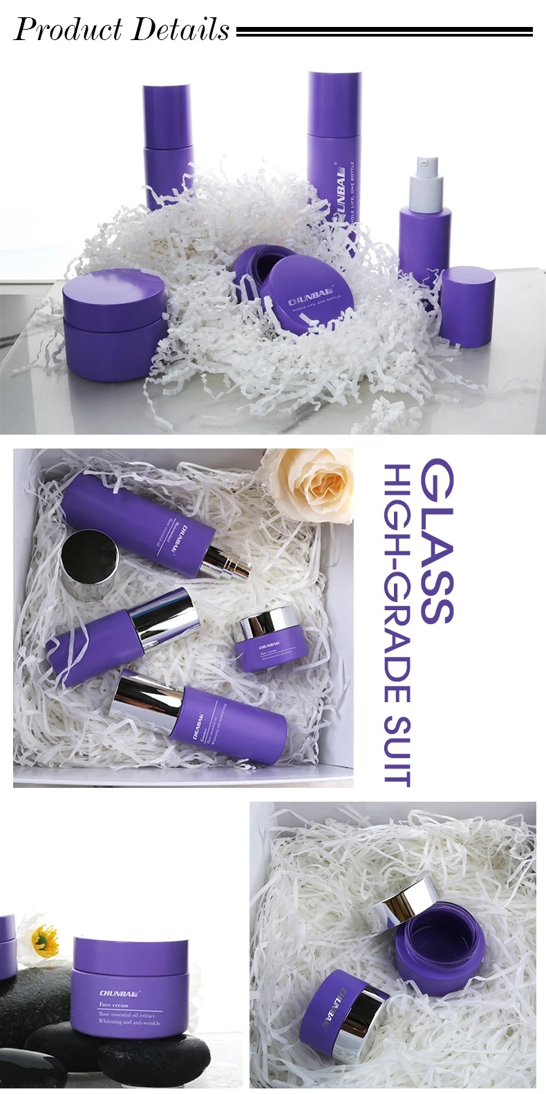 Cosmetic Packaging Round Empty Glass Lotion Bottle Glass Jar Lotion