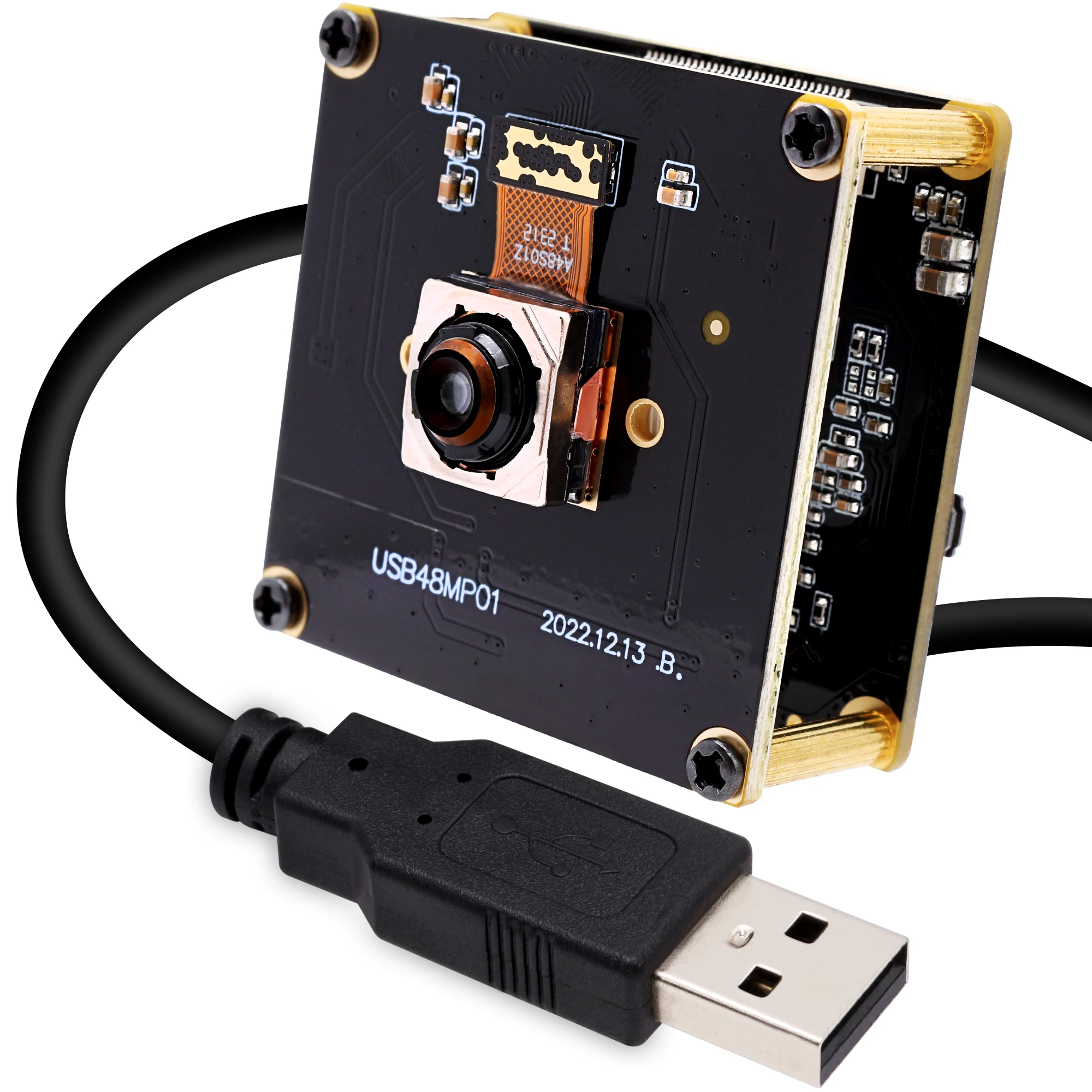 200ms Fast Autofocus Mini CCTV Webcam USB 8K 48MP No Distortion 70ded Lens Industrial Small Camera for Recognition Scanning
