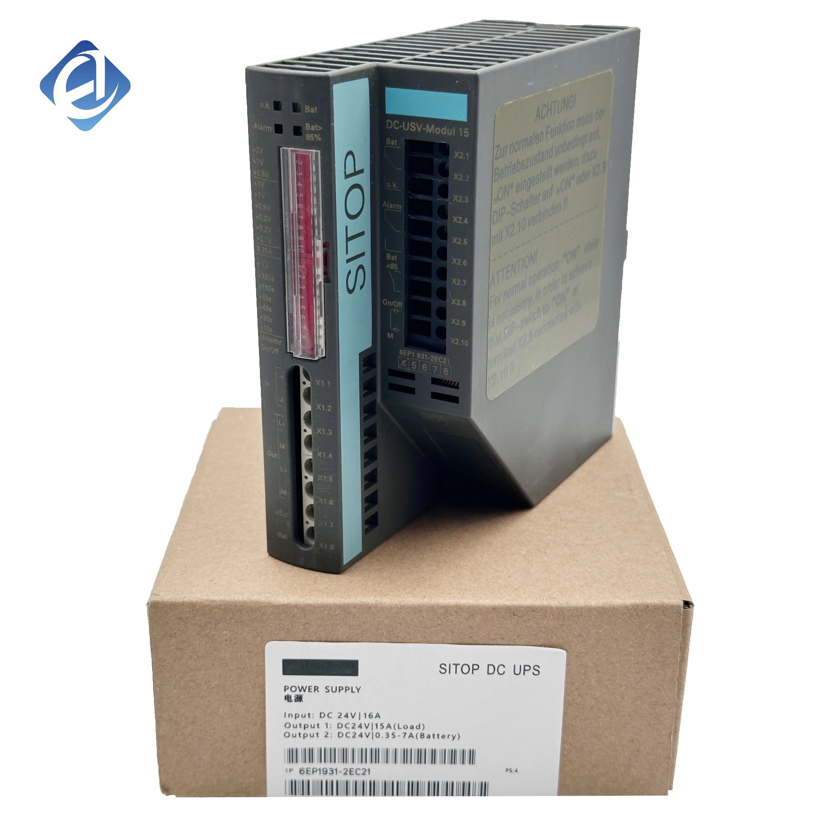 New Original 6EP1931-2EC21 Siemens uninterruptible power supply module, stable 24V DC output, battery management and power failure protection. Features reliable voltage stabilization, overload & short-circuit protection.
