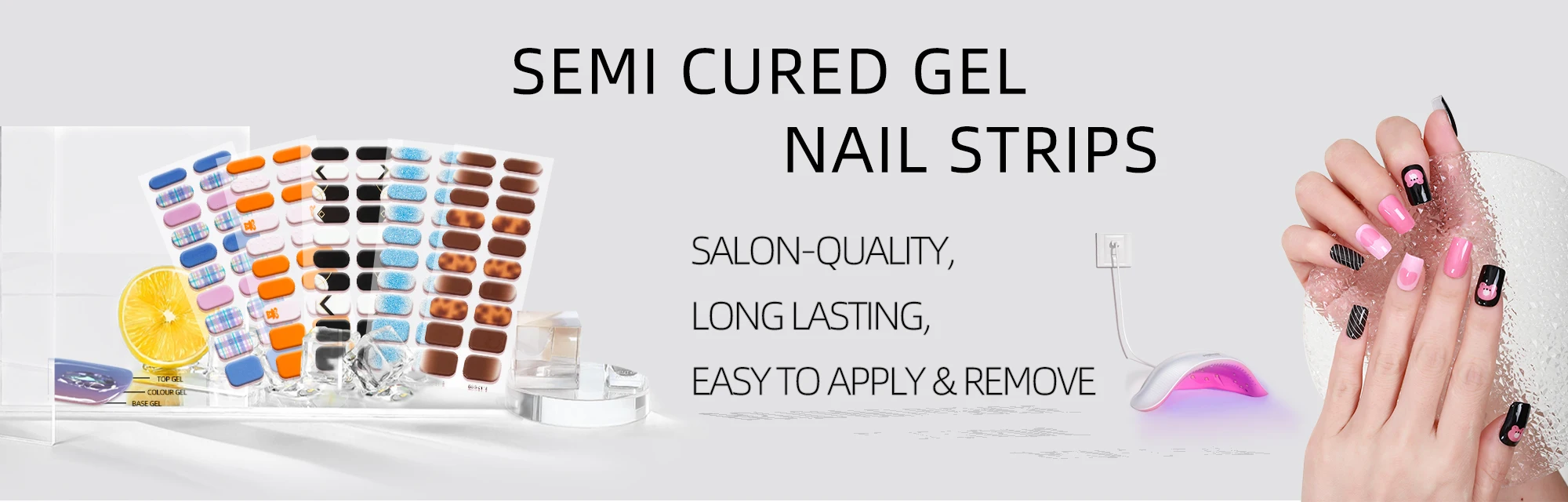 product formula upgrade super sticky not easy to come off salon quality high gloss semi cured gel nail strips-1