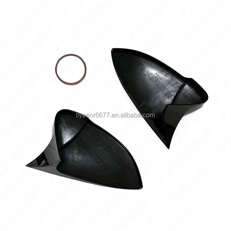 product tiypeor rearview mirror cover for vw volkswagen golf 8 2019   bat style glossy black wing mirror cap covers one pair-7
