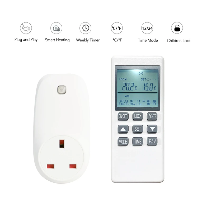 Produktbild von 16A Programmierbarer Thermostat – Digitales LCD-Display, WiFi-Fernbedienung, Für Heizungen & Elektrische Heizsysteme