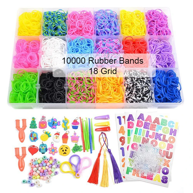 10000pcs loom rubber bands kits beads