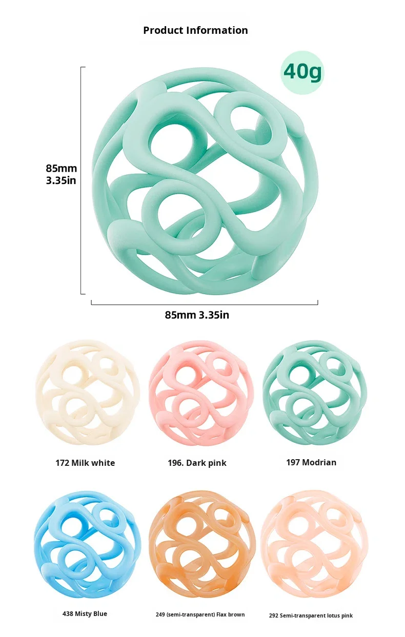 Baby Teething Soft Hand Grasping Ball Food Grade Silicone Teether 0-24 Months Unisex manufacture