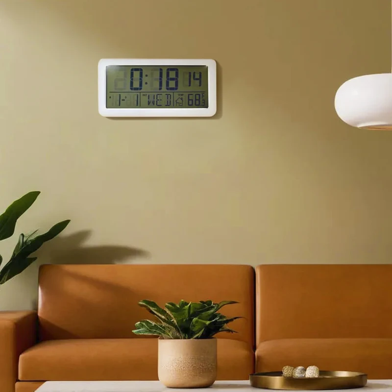 Large Alarm Clock Snooze Time Calendar Dementia Clock Temperature Desk Table Wall Backlight Large Display Digital Clock Kit