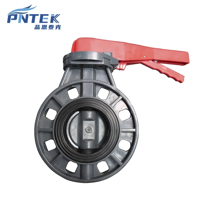 UPVC Pntek Plastic Double Flexible Flange Connection Manual DN400 Butterfly Valve Pvc 10 Inch for Control Flow Water