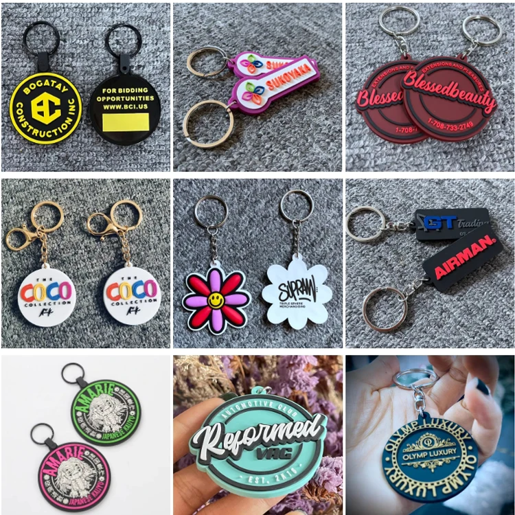 Free Sample 3D Soft PVC Rubber Keychain Custom Logo Soft PVC Keyrings ...