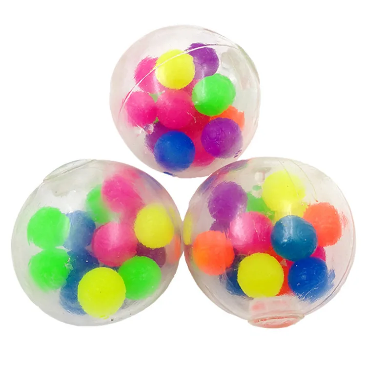 Wholesale Hot Sale Squeeze Ball Toy DNA Colorful Beads Relieve Promotional Color DNA Stress Ball Fidget Toy