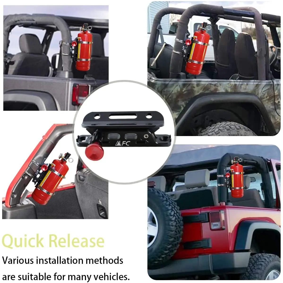 Car Fire Extinguisher Holder Fits Fire Extinguisher Mount Bottle Holder For Jk Jku Jl Utv Roll Bar - 34 - View #4