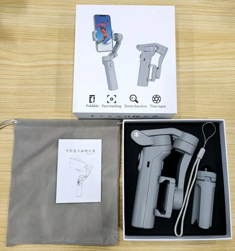 2023 New Foldable 3 Axis Handheld Gimbal Camera Stabilizer Face Object