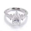 Bague en or blanc 18 carats avec diamant de laboratoire