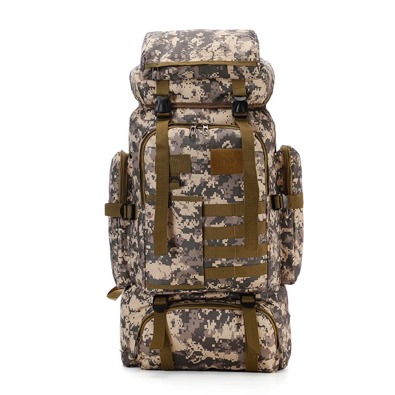 Outdoor Large Capacity Tactical Camo Sports Backpack 80L Waterproof Travel Mountaineering Bag Men's Camping Luggage Bag