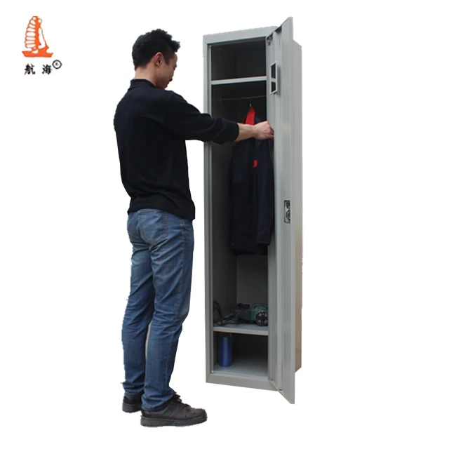 Simple Black Steel Mini Wardrobe Design Storage Clothes Wardroble Single Door Metal Almirah