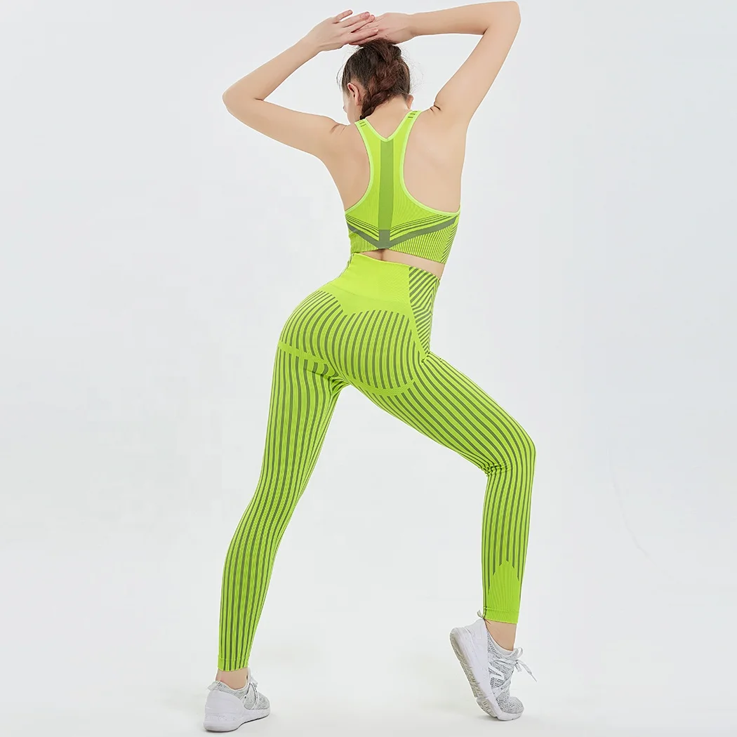 Ptsports оптовая продажа, бесшовный индивидуальный комплект для йоги, новый комплект из 2 полосок для йоги, женская спортивная одежда, полосы, набор для йоги с фитнес, бесшовный