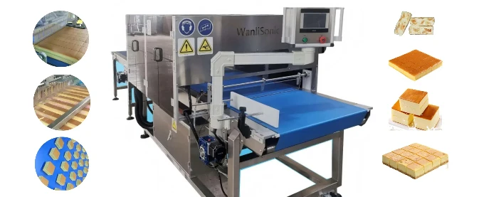 Wanlisonic Versatile Ultrasonic Snack Machine for Cheesecake Bread Nougat Cutting Baking Equipment