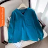 สีน้ำเงินนกยูง (เสื้อ+กางเกง)