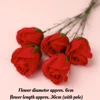Roses rouges noires 5pcs