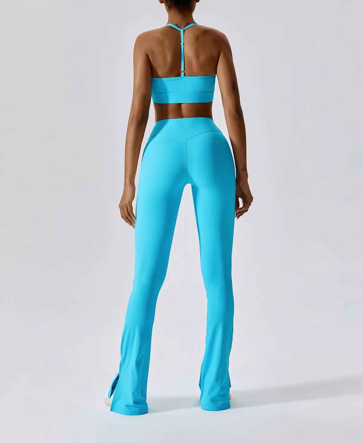 Hot Sale Women Seamless Gym Fitness Sets Workout Wear Ribbed Scrunch