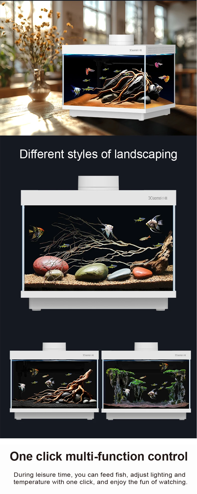 Smart Desktop Living Room Plastic Small Intelligent Fish Tank Remote ...
