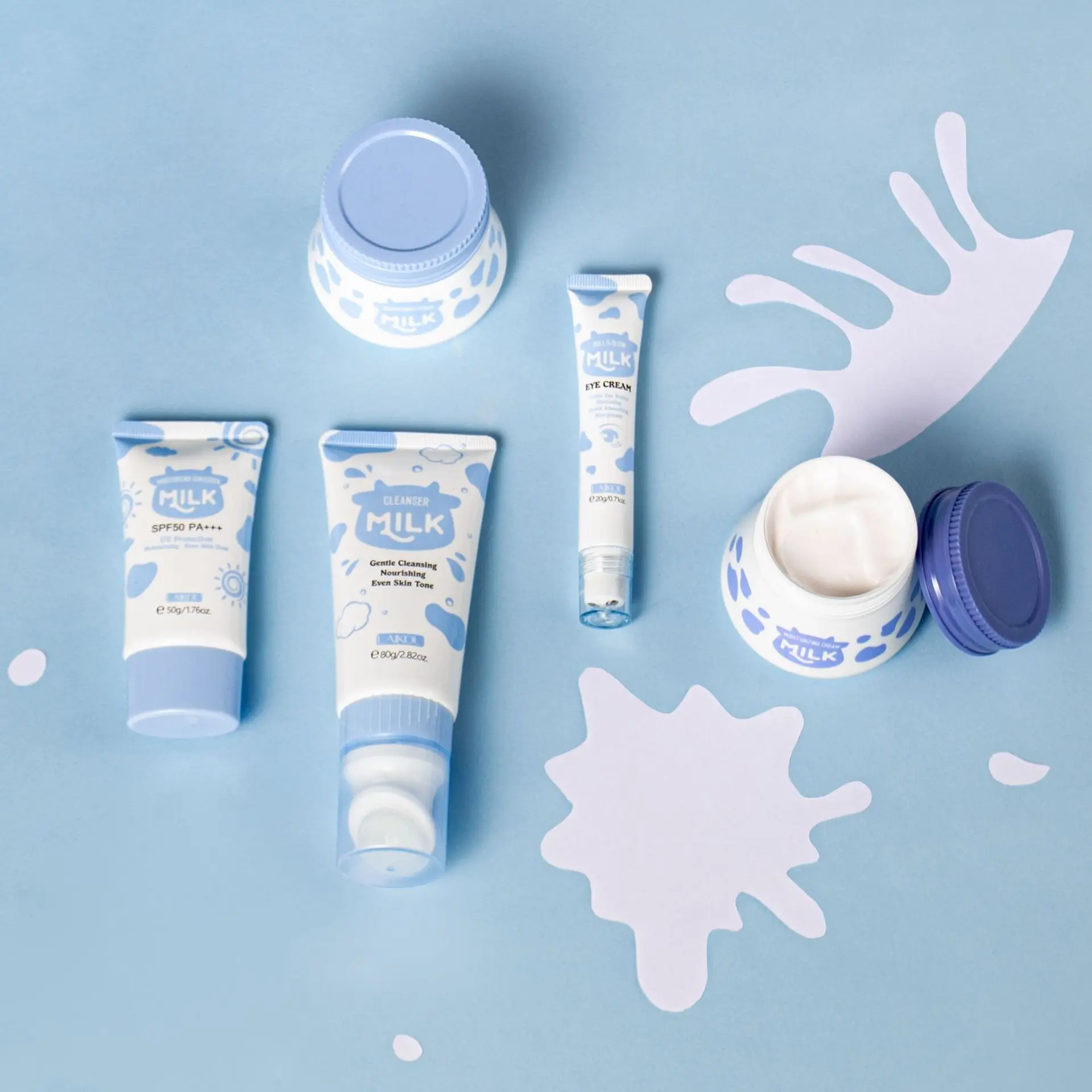 LAIKOU 5-Piece Moisturizing Milk Skin Care Set - Hydrating