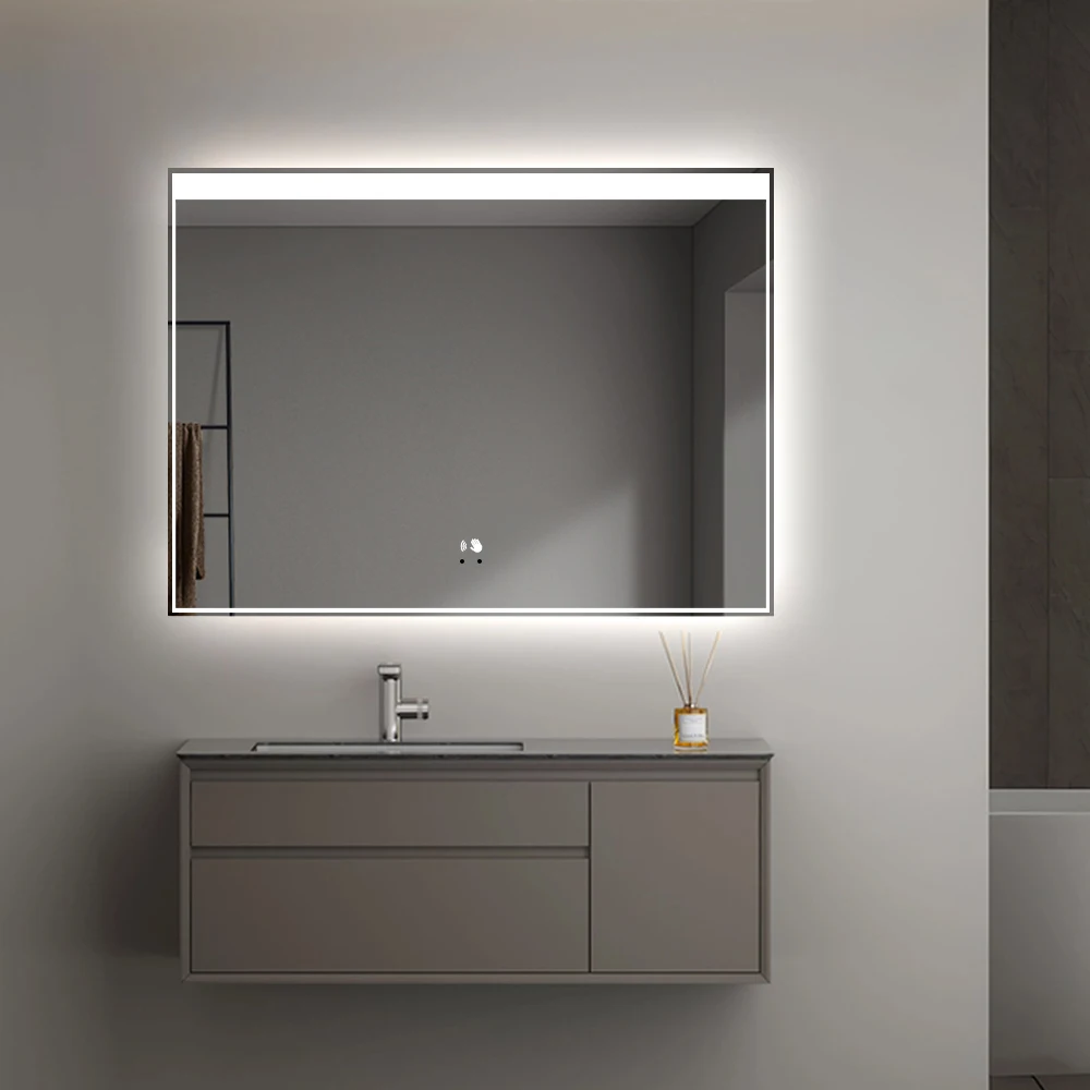 Hotel Collection Large Rectangular LED Backlit Mirror Smart Touch Control  Dimmable Anti-Fog Modern Wall-Mounted Bathroom Vanity| Alibaba.com, image size:1000x1000