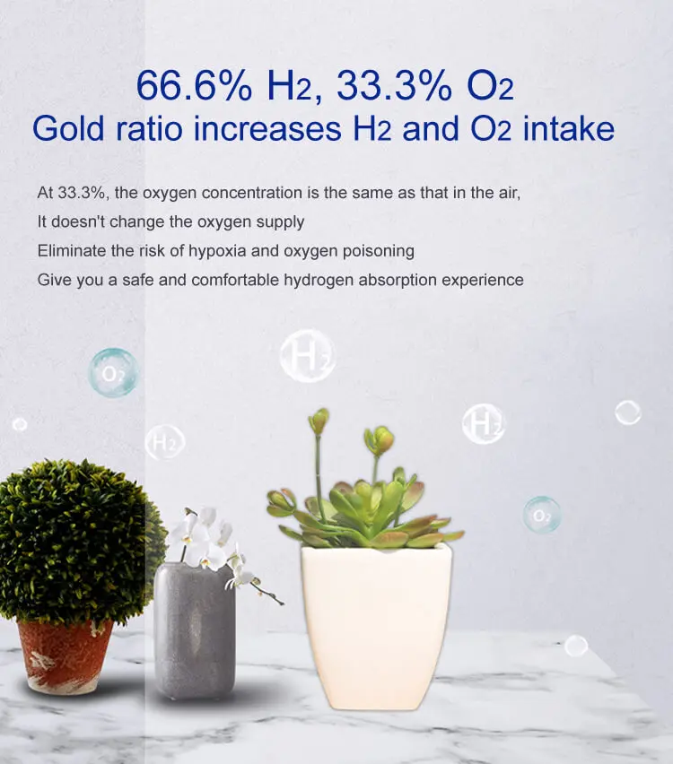 Portable Hydrogen Inhalation Machine with 900ml Hydrogen Gas 600ml Hydrogen Output and 300ml Oxygen Output for Household Use