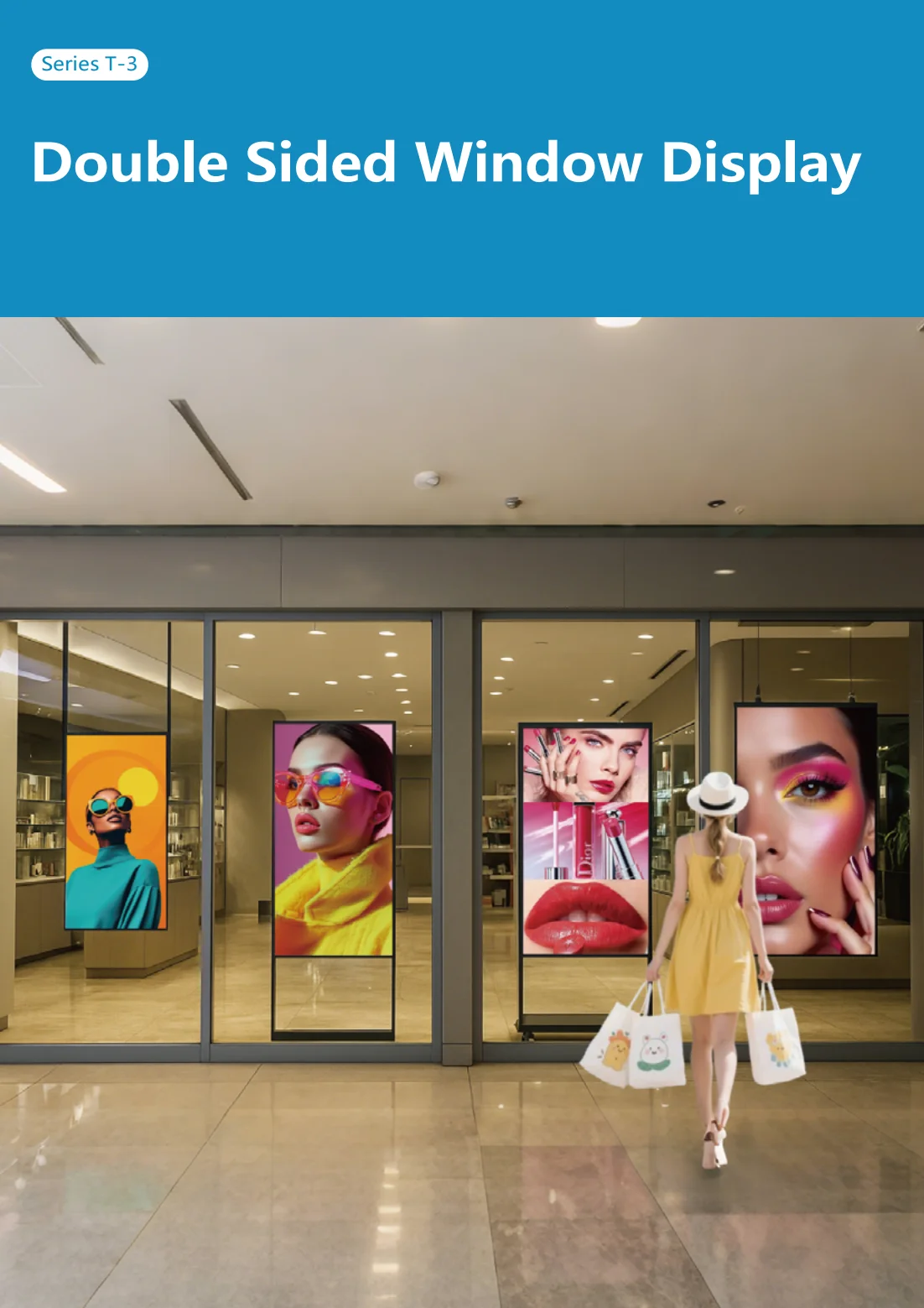 product lcd display 32 75 inch 2k4k  high brightness double sided shop window display  for shopping malls and retail stores customizable-1