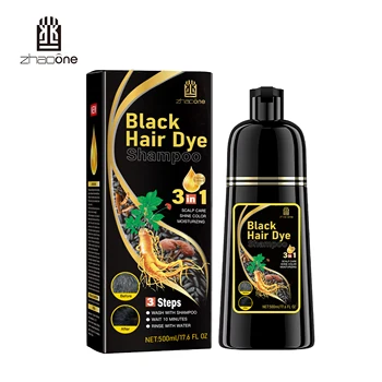In Stock 3 in 1 Best Herbal China Fast Magic Ammonia Free Cover Grey Hair Dye Ginseng Black Shampoo