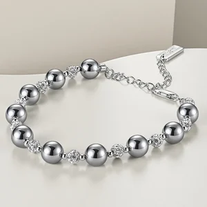 Muxcor Wholesale Glass Beads Grey Adjustable Bracelet Classic Fashion Fancy Copper Jewellery for Ladies Women Men