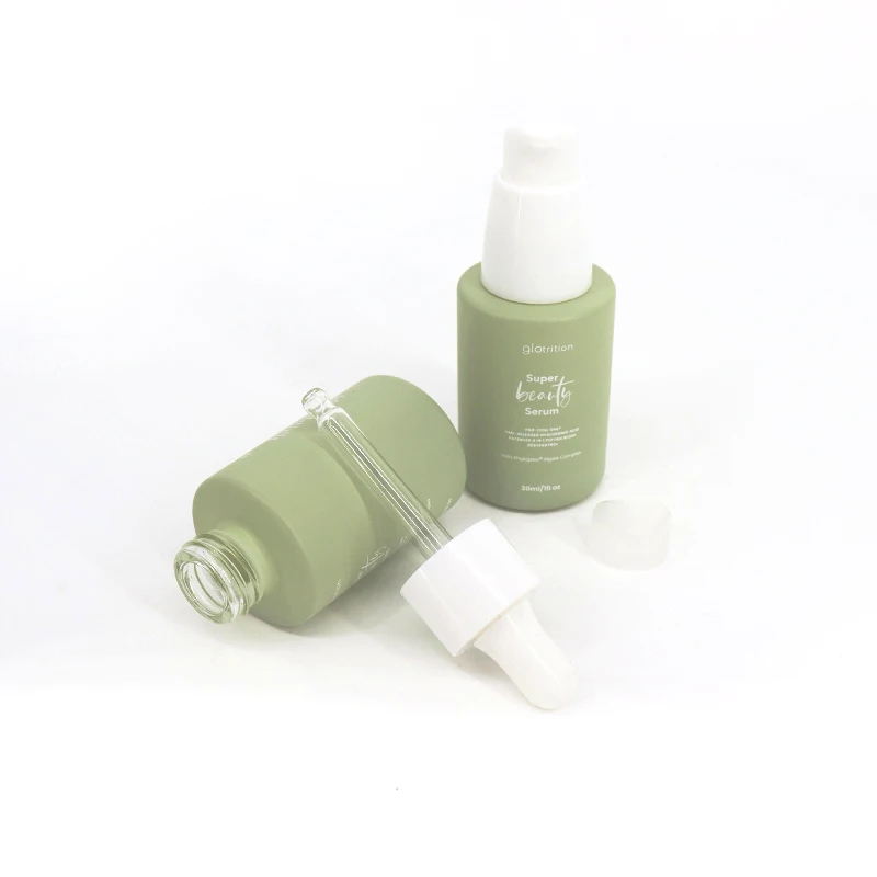 Luxury Empty 15ml 30ml Frosted Glass Face Oil Serum Bottle Packaging 30ml 50ml Glass Pump Cosmetic Serum Oil Dropper Bottle