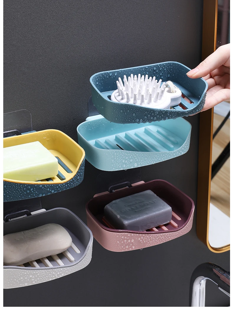 Dish Eco Friendly Bathroom Soap Box Paste Packaging Travel Double-drain Strong and Seamless Plastic Opp Bag Clean Place 30 Pcs factory