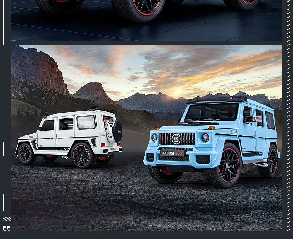 Diecast 118 Mercedesbenz Babos G800 Sound And Light Pullback Car Model Door Open Metal