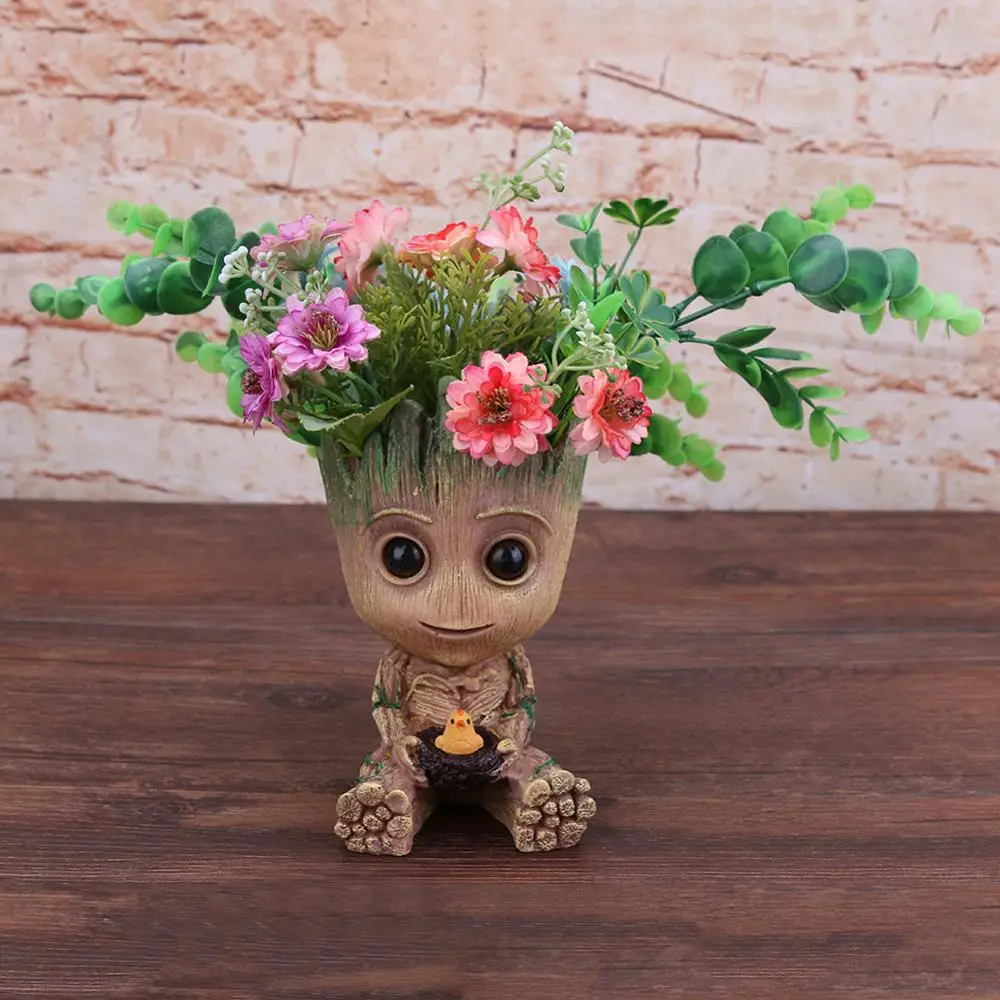 Baby Groot Flowerpot Flower Pot Planter Figurines Tree Man Cute Model Toy PenPot
